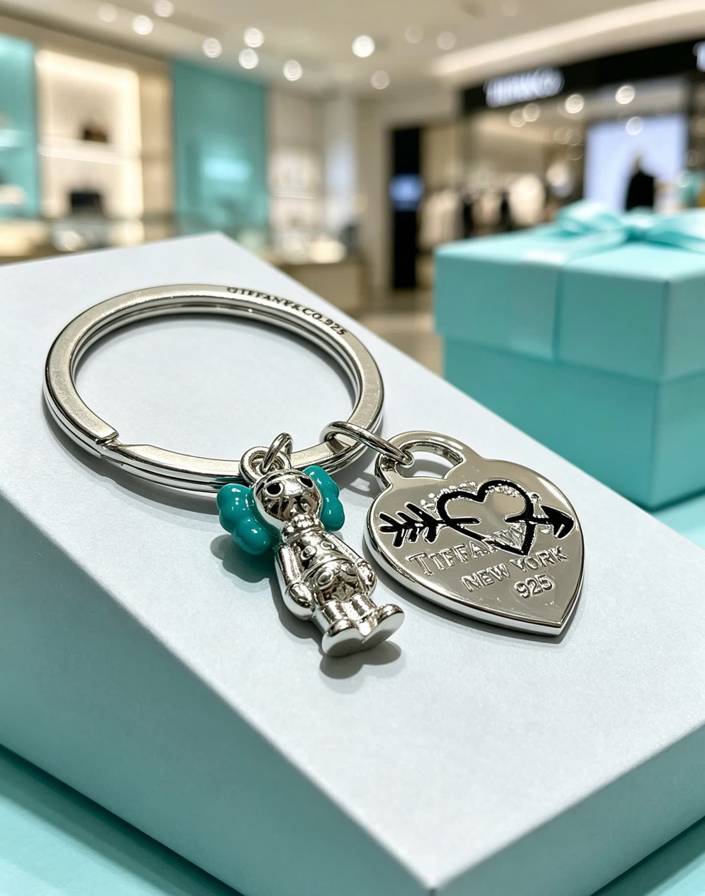 Tiffany & Co. Sterling Silver Love Heart Keychain